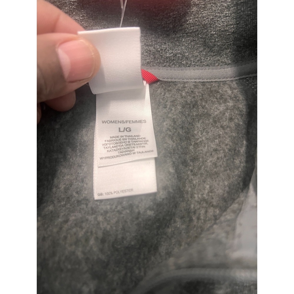 The North Face Sweater Womens Large Zinc Gray Logo 1/4 Zip Long Sleeve Outdoor - Picture 6 of 8